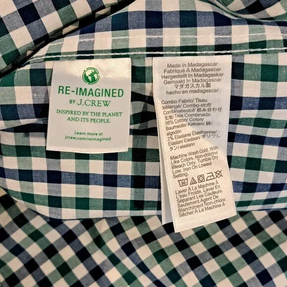 J. Crew Men's L Slim Untucked Flex Washed Long Sleeve Plaid Shirt Style #BE209 - Picture 7 of 13